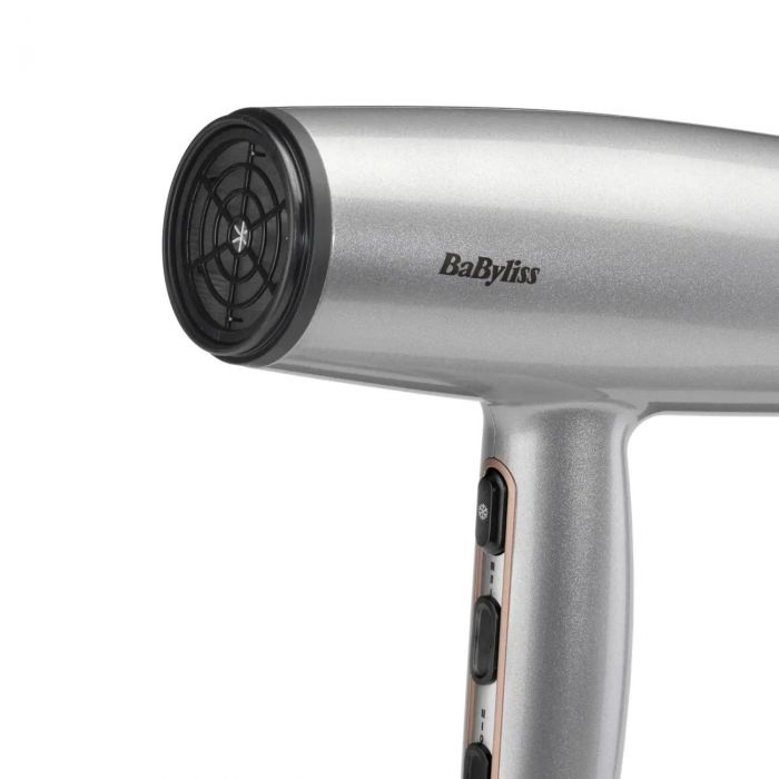 Фен Babyliss Cosmos, 2100Вт, 3 режими, іонізація, хол. обдув, 2 насадки, сірий