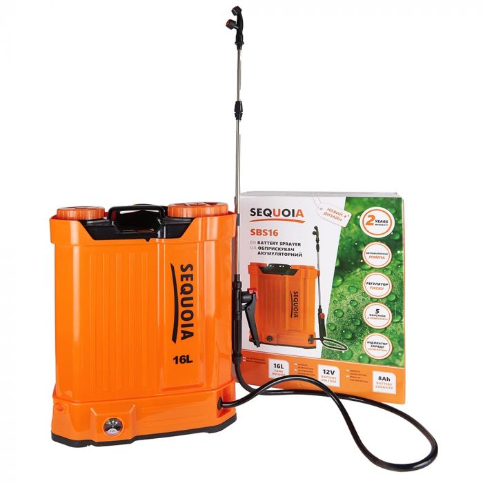 Обприскувач акумуляторний SEQUOIA SBS16 16л 12В 1х8А·год 1.5-5бар 5кг
