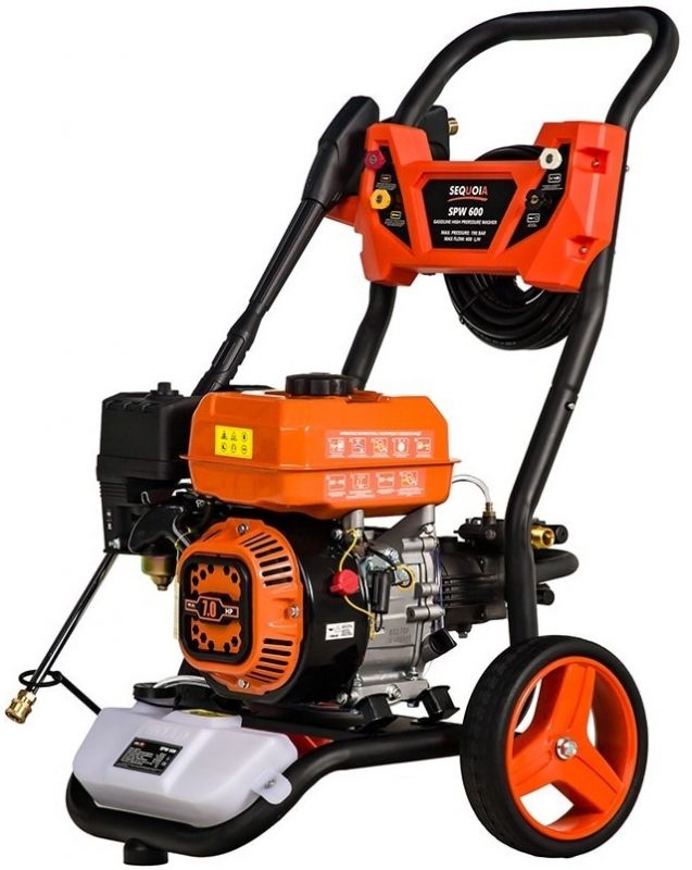 Мінімийка високого тиску бензинова SEQUOIA SPW600 5220Вт 190бар 600л/год шланг 8м 26.0кг
