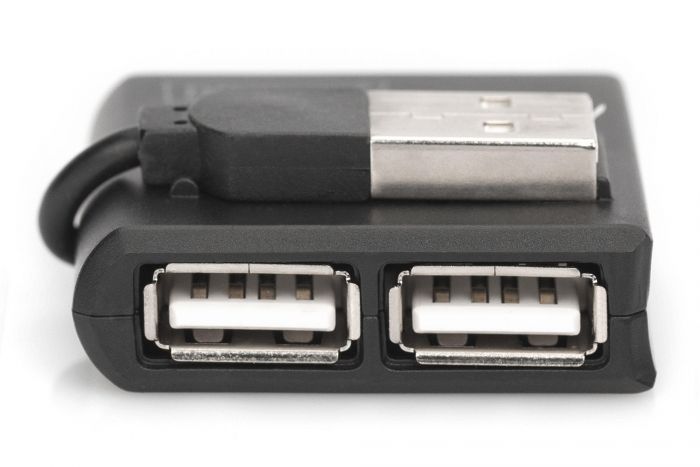 Концентратор DIGITUS USB 2.0, 4 порта, чорний