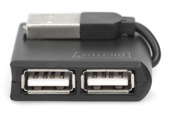 Концентратор DIGITUS USB 2.0, 4 порта, чорний
