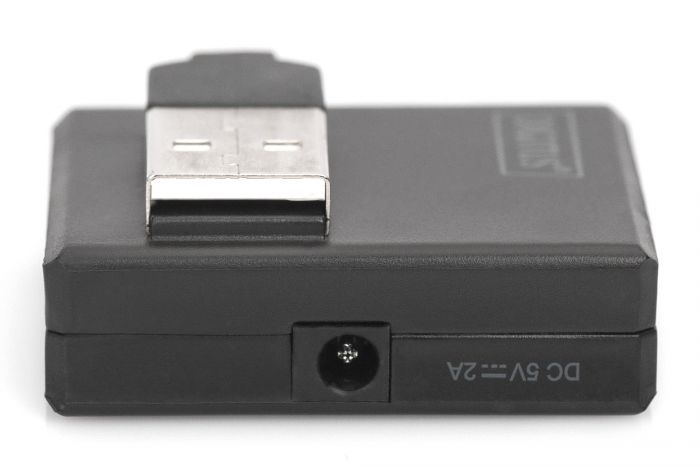 Концентратор DIGITUS USB 2.0, 4 порта, чорний