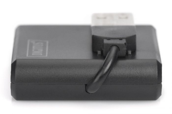 Концентратор DIGITUS USB 2.0, 4 порта, чорний