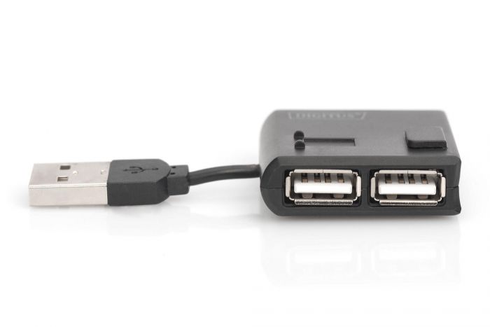 Концентратор DIGITUS USB 2.0, 4 порта, чорний
