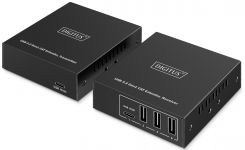 Подовжувач DIGITUS USB 3.2 Gen1, для використання з кабелем Cat6A, до 100 м, 3 х USB-A, 1 x USB-C, чорний