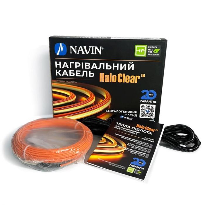 Кабель нагрівальний Navin HaloClear 18/340 двожильний для систем опалення 2.3м кв, 18.9м 340Вт 230В