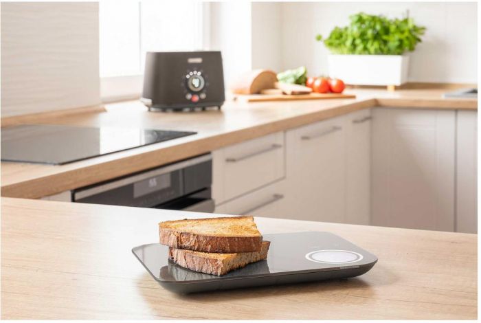 Ваги Sencor кухонні, 8кг, підключення до смартфону, AAAx2, пластик, чорний