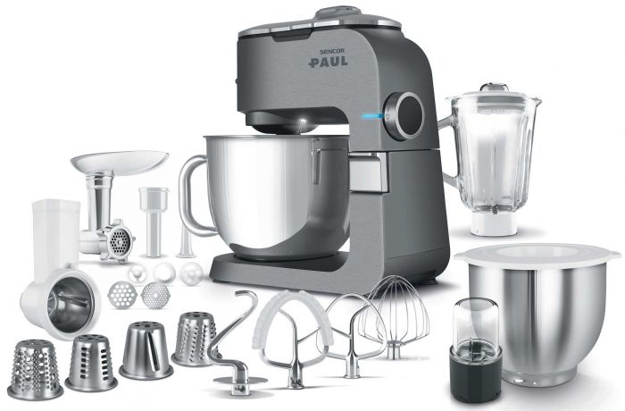 Кухонна машина Sencor Paul 1 1700Вт, чаша-метал, корпус-метал/пластик, насадок-20, метал