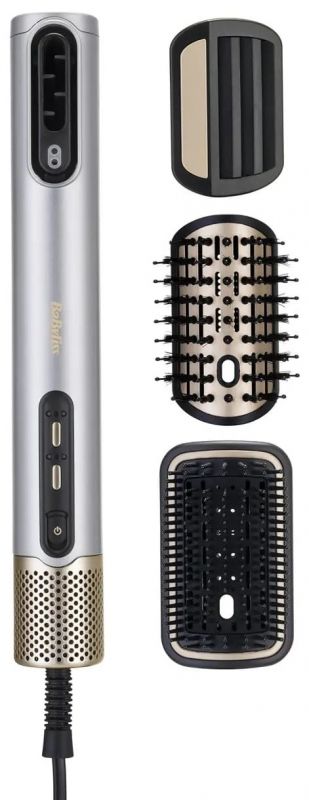 Фен-щітка Babyliss Limited Edition SilverGold, 1600Вт, 4 режими, іоніз-я, хол. обдув, кераміка, сірий