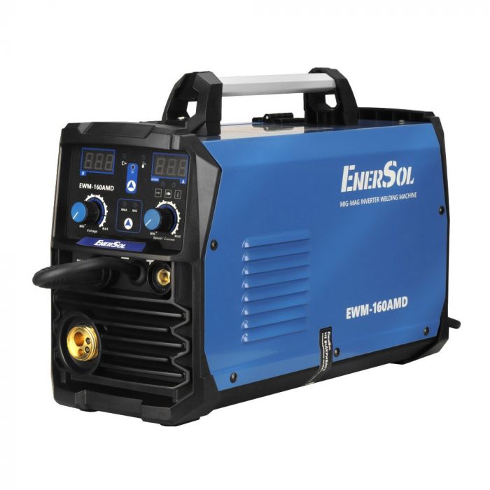 Зварювальний напівавтомат інверторний EnerSol EWM-160AMD (дріт до 1мм + електрод до 5мм) 20-160А 7.2кВт 160-260В 10.8кг