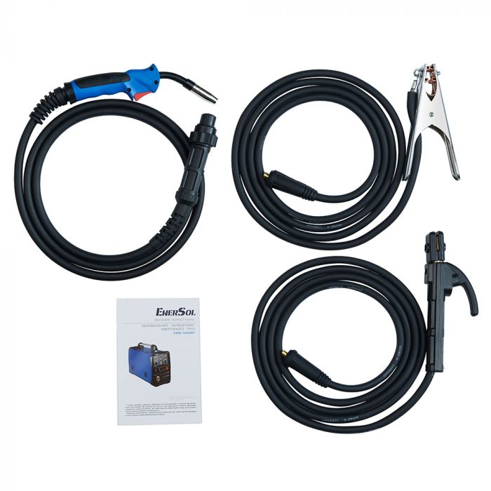 Зварювальний напівавтомат інверторний EnerSol EWM-160AMD (дріт до 1мм + електрод до 5мм) 20-160А 7.2кВт 160-260В 10.8кг