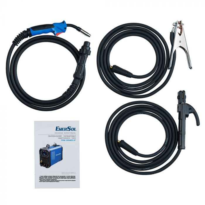 Зварювальний напівавтомат інверторний EnerSol EWM-160AMDS-SP (дріт до 1мм + електрод до 5мм) 20-160А 7.2кВт 160-260В 11.2кг