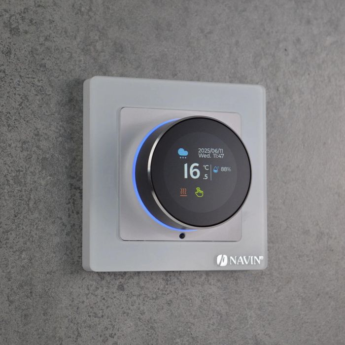 Терморегулятор Navin EH20R-16A 5...35 °C для теплої підлоги електронний Wi-Fi Tuya, Smart Life вбудований дротовий датчик 16A 230В білий