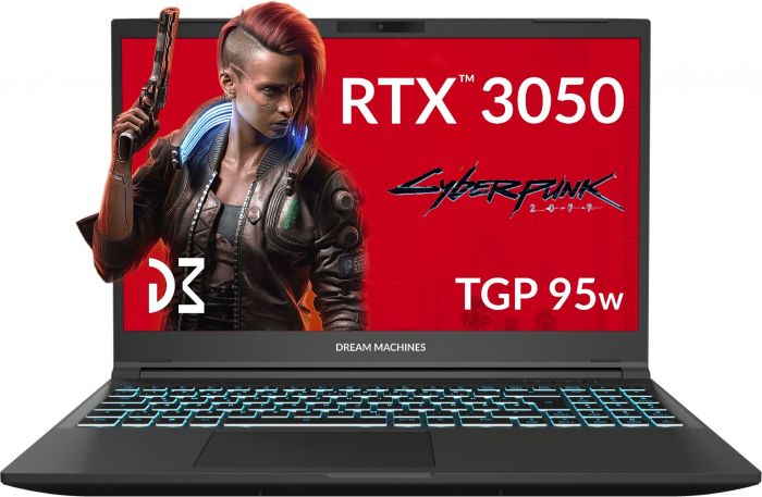 Ноутбук Dream Machines RG3050-15 15.6FHD IPS, Intel i7-13620H, 16GB, F1TB, NVD3050-4, DOS, чорний