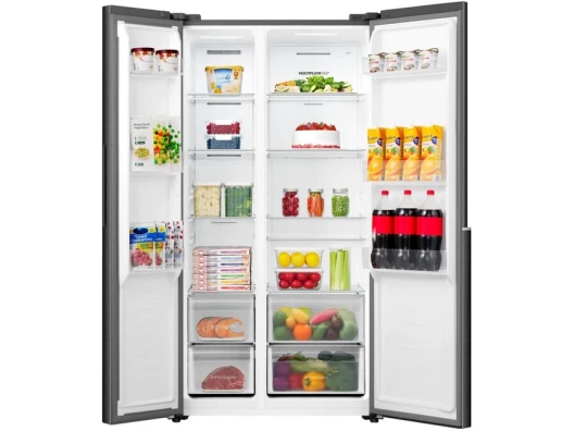 Холодильник SBS Gorenje, 179х62х92см, 2 двері, 345(186)л, А+, NF+, Інв., Зона св-ті, Зовн. Диспл, чорний