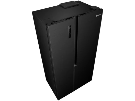Холодильник SBS Gorenje, 179х62х92см, 2 двері, 345(186)л, А+, NF+, Інв., Зона св-ті, Зовн. Диспл, чорний