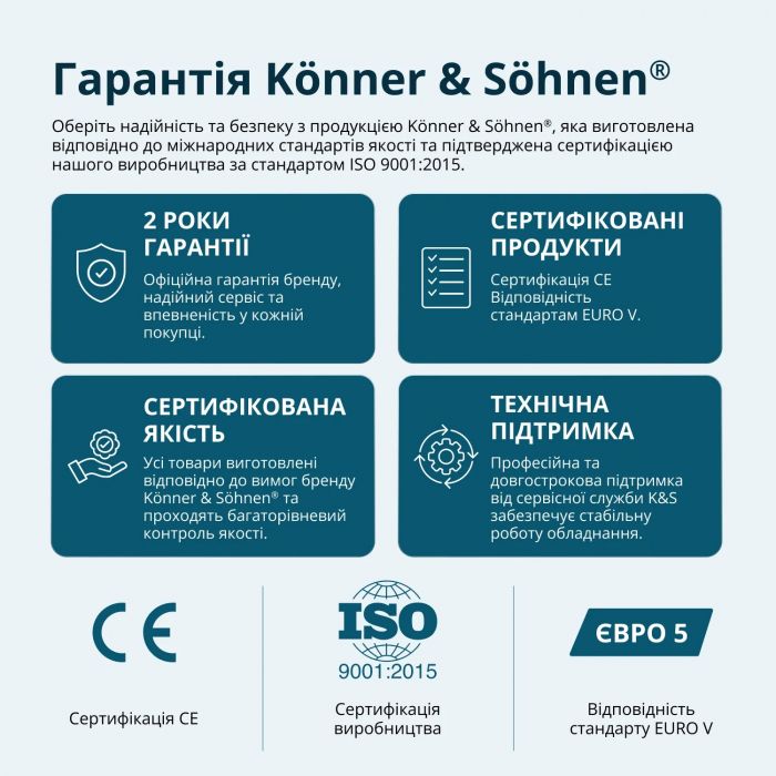 Генератор газобензиновий інверторний Konner&Sohnen KS 6500iEG, LPG 230В, 6.0/6.5кВт, електростартер, 46кг