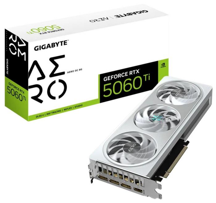 Відеокарта GIGABYTE GeForce RTX 5060 Ti 8GB GDDR7 AERO OC срібний