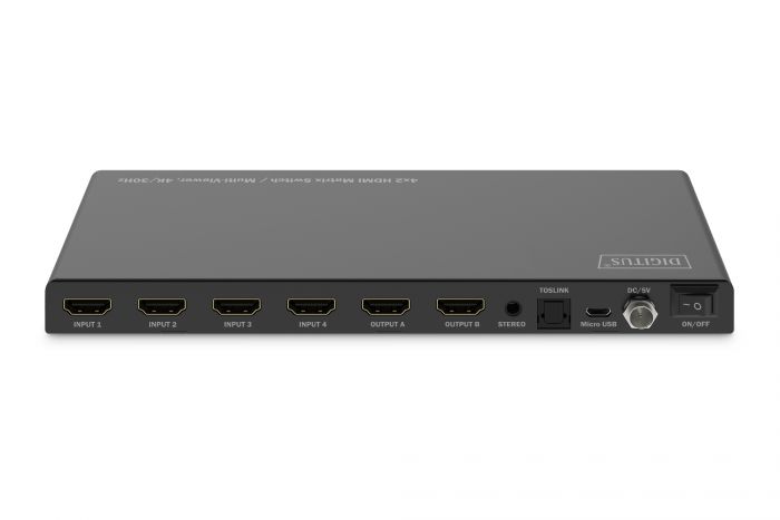 Перемикач DIGITUS 4x2 HDMI Matrix Switch / Multi-Viewer, 4K/30Hz