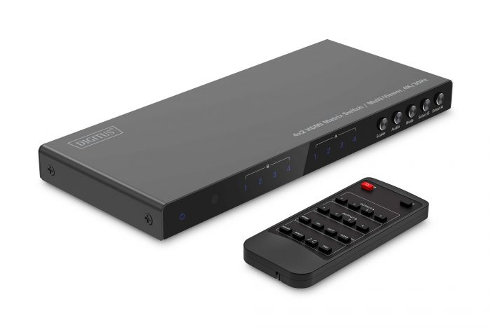 Перемикач DIGITUS 4x2 HDMI Matrix Switch / Multi-Viewer, 4K/30Hz