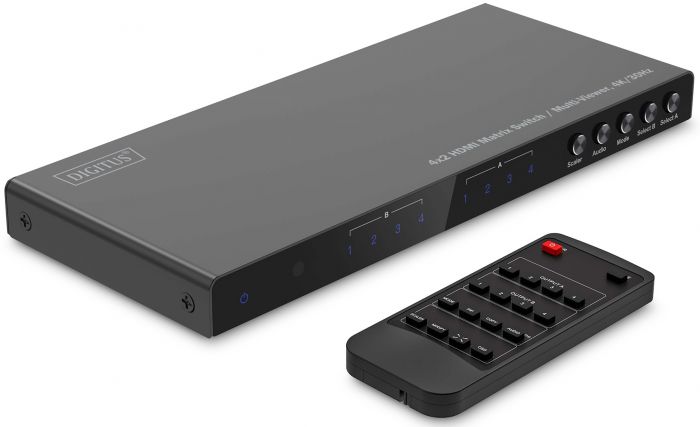 Перемикач DIGITUS 4x2 HDMI Matrix Switch / Multi-Viewer, 4K/30Hz