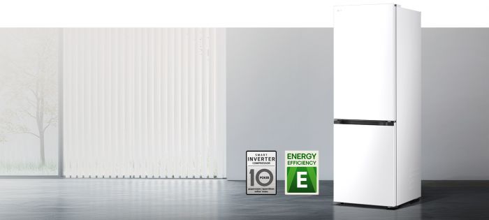 Холодильник LG з нижн. мороз., 186x60х68, холод.відд.-220л, мороз.відд.-113л, 2дв., E, NF, інв., диспл внутр., зона св-ті, білий