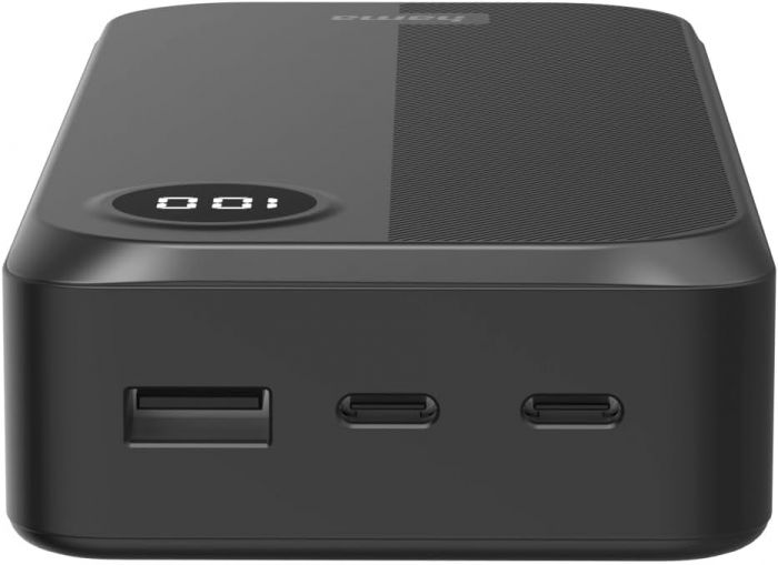 Акумулятор портативний літій-іонний Power Bank Hama 20000 мА·год, 2хUSB-C/USB-A, black