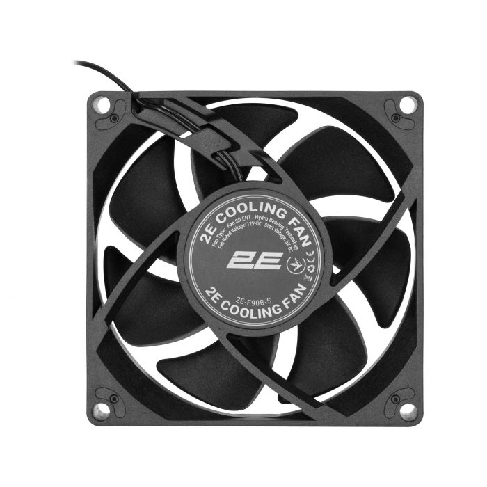 Корпусний вентилятор 2E F90B-S 90мм, 1700 rpm, 4pin MOLEX,  25dBa, чорний