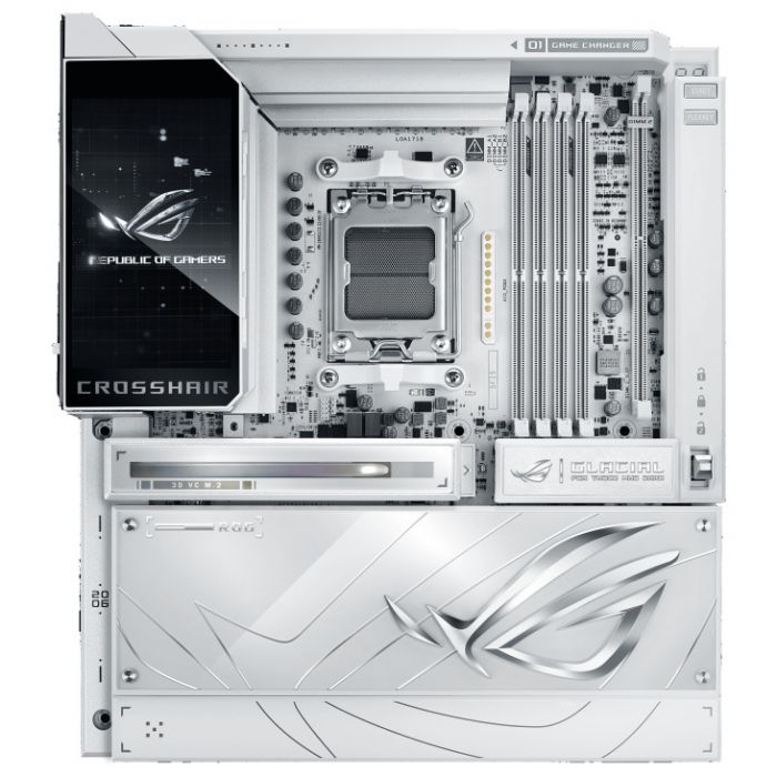 Материнcька плата ASUS ROG CROSSHAIR X870E GLACIAL sAM5 X870E 4xDDR5 M.2 USB Type-C Wi-Fi BT E-ATX білий