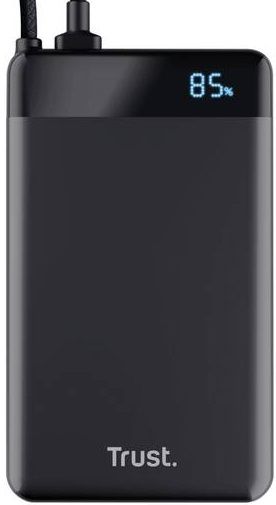 Акумулятор портативний літій-іонний power bank Trust Fiera, 10000мА·год, 2хUSB-C, 20W, PD/QC 3.0, чорний