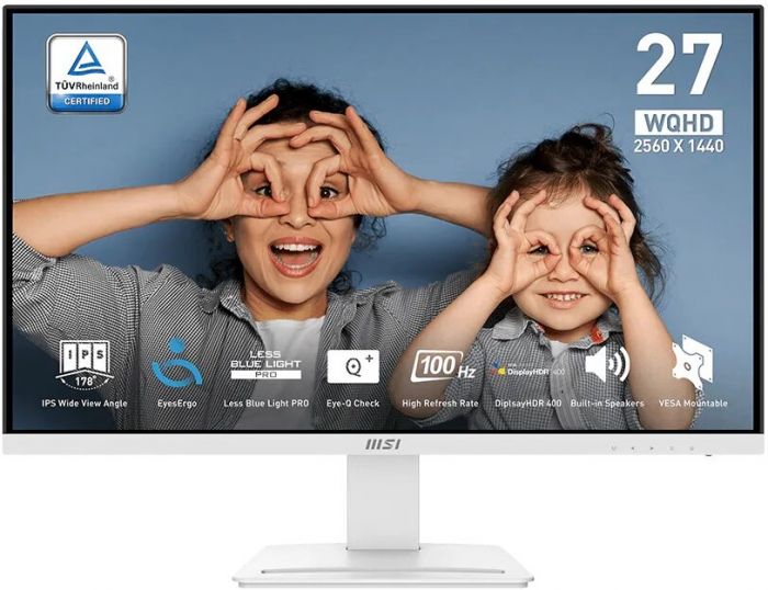 Монітор MSI 27" PRO MP273QW-E2 2xHDMI, DP, MM, IPS, 2560x1440, 100Hz, 1ms, sRGB 118%, білий