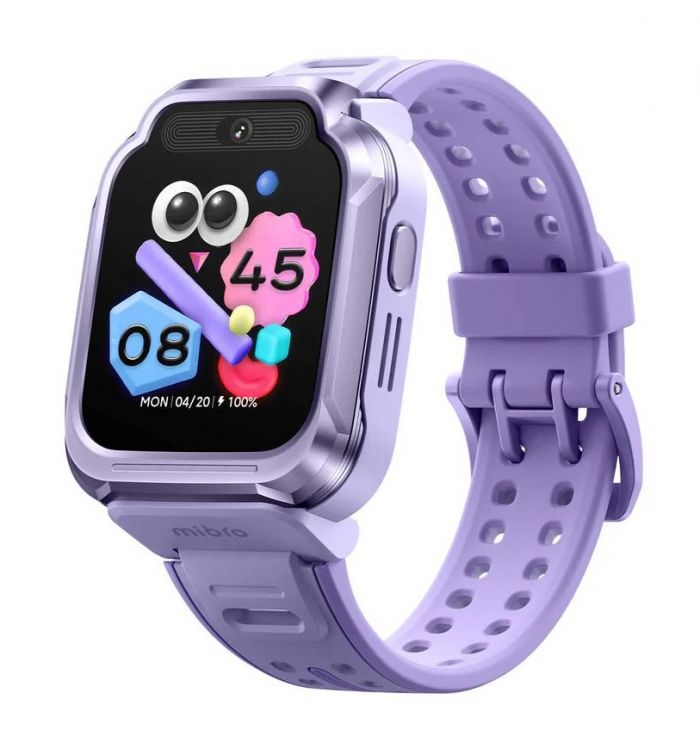 Дитячий годинник-телефон Mibro S1, 1.68", 360x390, GPS, 8MP+5MP, 900мА·год, 2АТM, лавандовий
