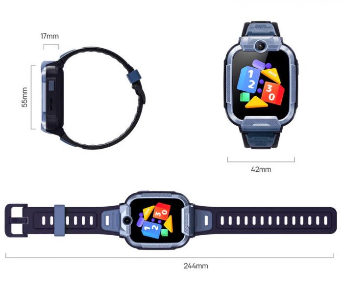 Дитячий годинник-телефон Mibro Z5, 1.69", 240x280, GPS, 2MP dual, 900мА·год, 2АТM, синій