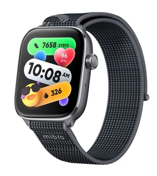 Смарт-годинник Mibro Fit 44мм, 1.75", 390x450, AMOLED, BT 5.3, GPS, 5 ATM, чорний