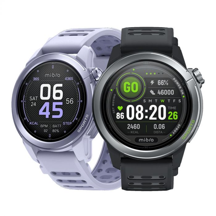 Смарт-годинник Mibro GS Active 2 46мм, 1.32", 466x466, AMOLED, BT 5.3, GPS, 5 ATM, темно-сірий