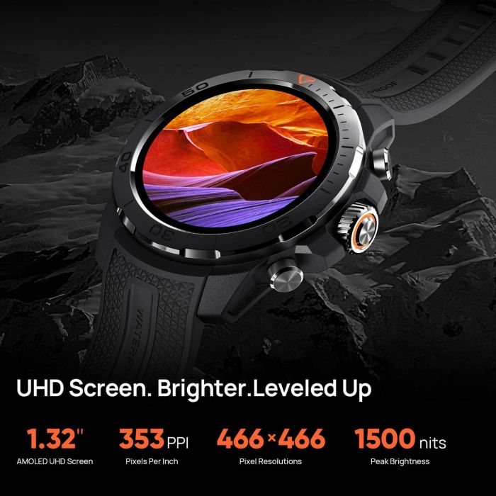 Смарт-годинник Mibro GS Explorer 48мм, 1.32", 466x466, AMOLED, BT 5.3, Dual-band GPS, 10 ATM, насичений зелений