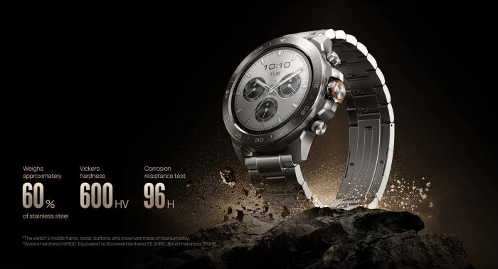 Смарт-годинник Mibro GS Explorer S 48мм, 1.32", 466x466, AMOLED, BT 5.3, Dual-band GPS, 10 ATM, суцільний титан