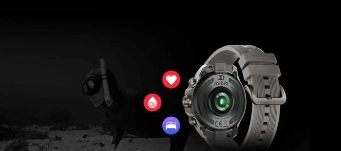 Смарт-годинник Mibro GS Explorer S 48мм, 1.32", 466x466, AMOLED, BT 5.3, Dual-band GPS, 10 ATM, титан-силікон