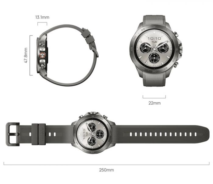 Смарт-годинник Mibro GS Explorer S 48мм, 1.32", 466x466, AMOLED, BT 5.3, Dual-band GPS, 10 ATM, титан-силікон