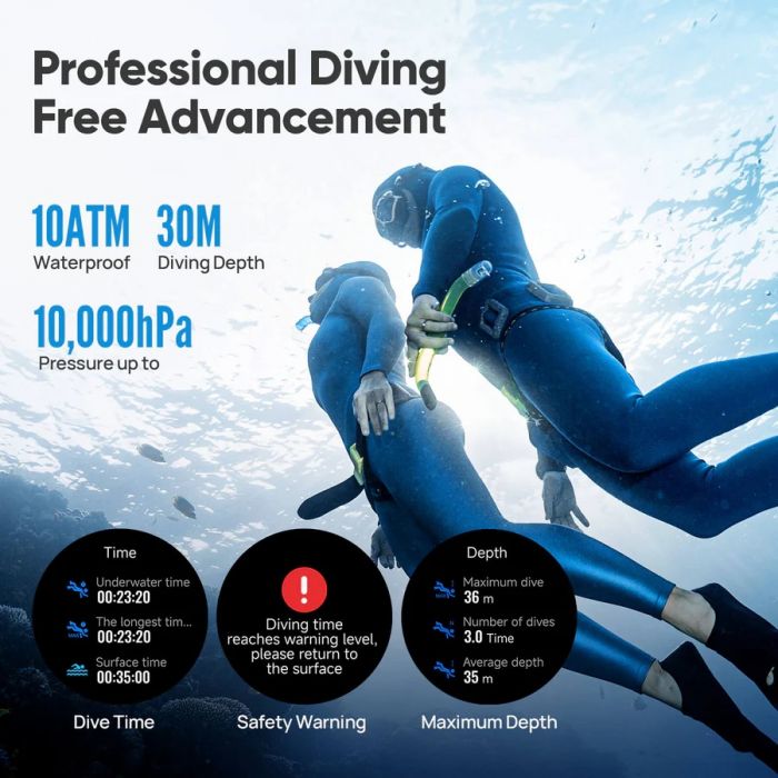 Смарт-годинник Mibro GS Explorer S 48мм, 1.32", 466x466, AMOLED, BT 5.3, Dual-band GPS, 10 ATM, чорний обсидіан