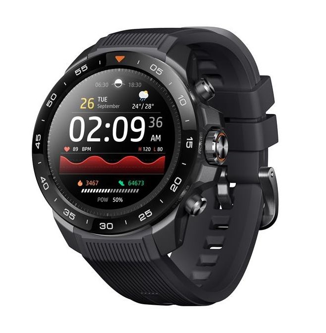 Смарт-годинник Mibro GS Explorer S 48мм, 1.32", 466x466, AMOLED, BT 5.3, Dual-band GPS, 10 ATM, чорний обсидіан