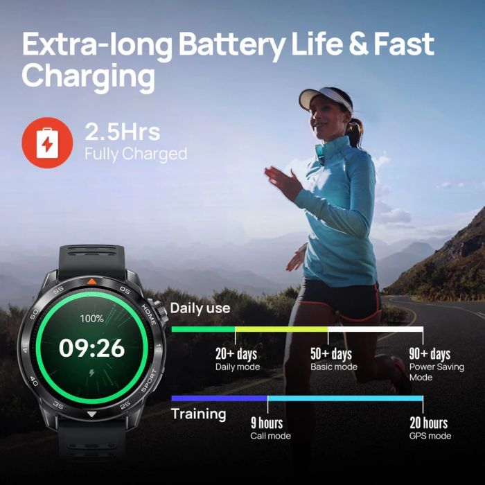 Смарт-годинник Mibro GS Pro 2 48мм, 1.43", 466x466, AMOLED, BT 5.3, GPS, 5 ATM, темно-сірий