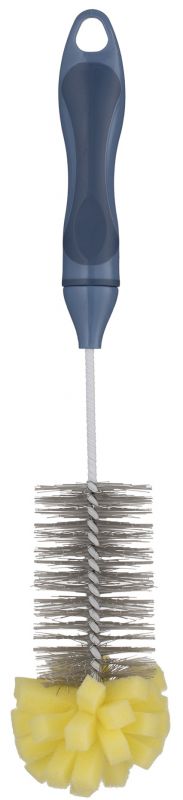 Щітка для миття пляшок з губкою ARDESTO Solid 34х5см, пластик, блакитний