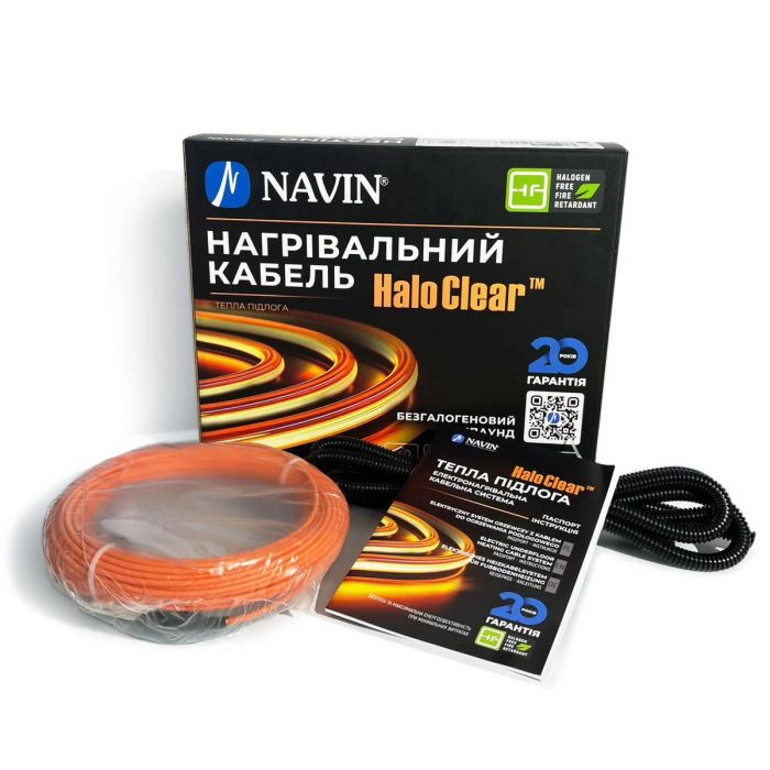 Кабель нагрівальний Navin HaloClear 18/520 двожильний для систем опалення 3.5м кв, 28.9м 520Вт 230В