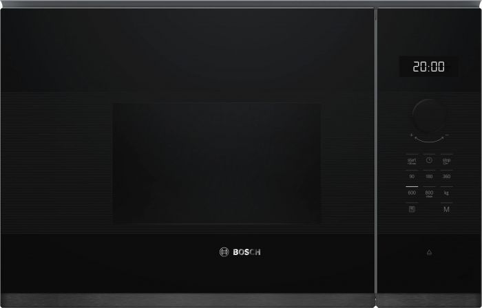Мікрохвильова піч Bosch вбудована, 20л, електр. керув., 800Вт, дисплей, чорний/нержавіюча сталь