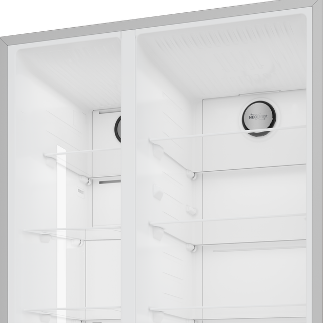 Холодильник Beko SBS, 179x91x71, xолод.відд.-368л, мороз.відд.-190л, 2дв., E, NF, дисплей, нерж