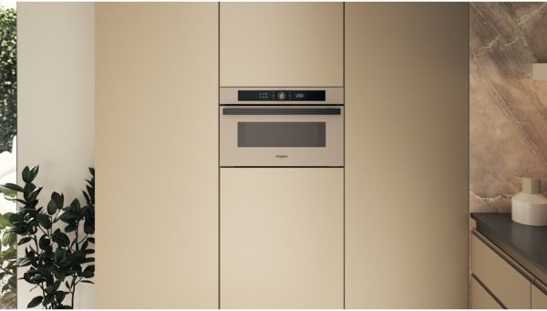 Мікрохвильова піч Whirlpool вбудована, 31л, електронне упр., 1000Вт, гриль, дисплей, бежевий
