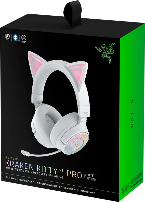 Гарнітура Razer Kraken Kitty V3 X, mini-jack, 1.3м, білий