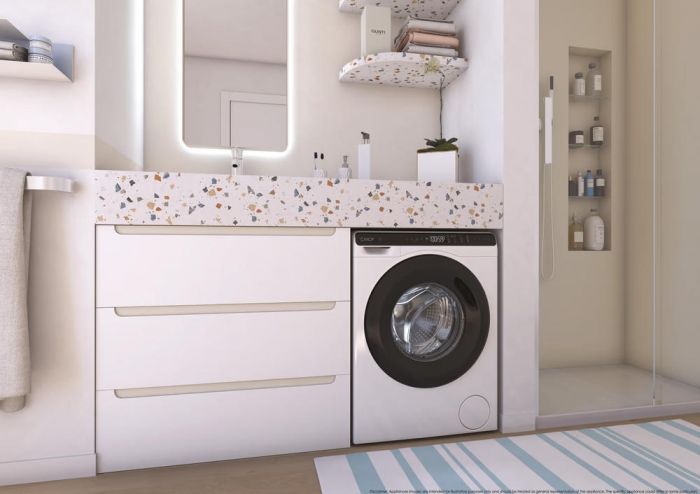 Пральна машина Candy фронтальна, 5кг, 1200, A, 42см, дисплей, інвертор, люк чорний, висота 70см, білий