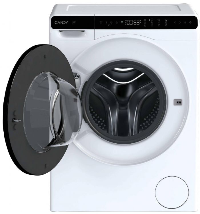 Пральна машина Candy фронтальна, 5кг, 1200, A, 42см, дисплей, інвертор, люк чорний, висота 70см, білий